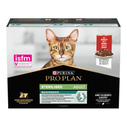 Purina Pro Plan Maintenance chat adulte stérilisé sachets repas boeuf sauce 10 x 85gr